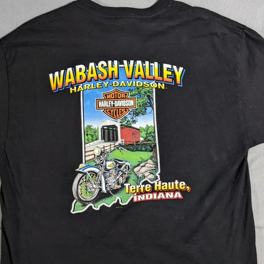 Vintage Harley Davidson T-shirt Motorcycle Black Graphic Mens XL